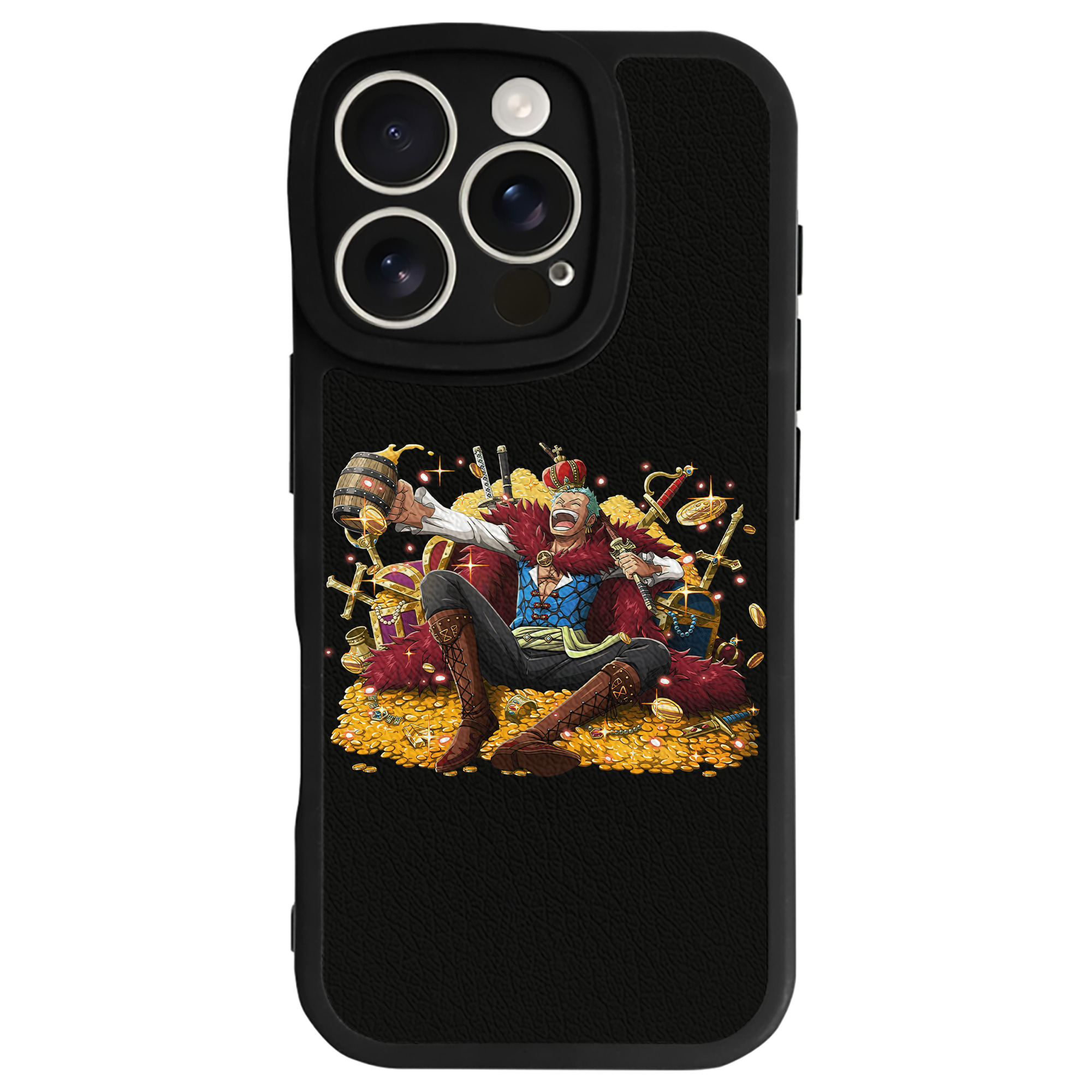 （画像用） ワンピース ロロノア・ゾロ ONE PIECE Roronoa Zoro 【iPhone 16シリーズ対応】シリコンスマホケース（レザー調） 材質：シリコン